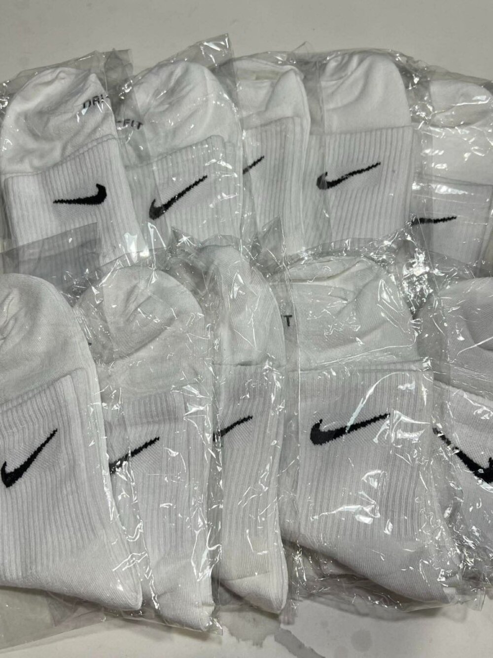 Nike Everyday Plus Dri-Fit Ankle Sock 10 Pack White Size Medium